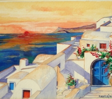 Vincenzo Paudice - Santorini, Fira, Tramonto sulla Caldera