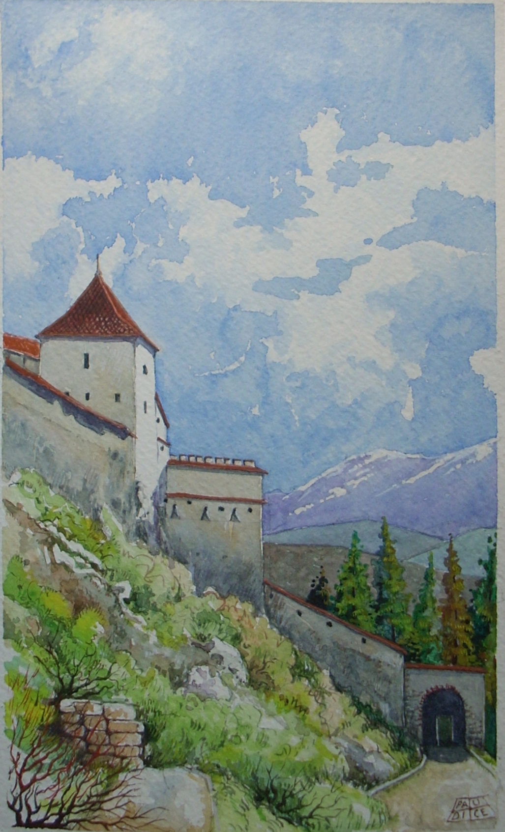 Vincenzo Paudice - Transilvania, Castello di Râșnov, Ingresso alle mura esterne