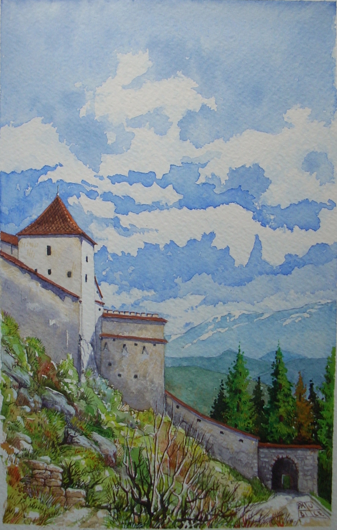 Vincenzo Paudice - Transilvania, Castello di Râșnov, Ingresso alle mura esterne 2