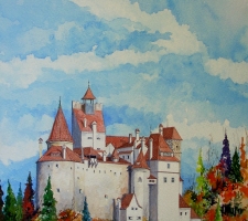 Vincenzo Paudice - Transilvania, Castello di Bran, Veduta dalla porta della dogana