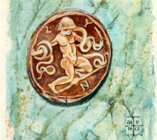 Vincenzo Paudice - Moneta emessa da Byzantium con Heracles che strozza i serpenti