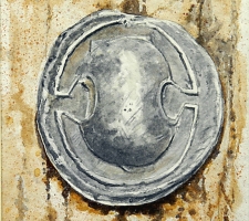 Vincenzo Paudice - Moneta tebana in argento con scudo beota