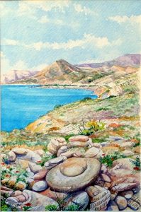 Vincenzo Paudice - Myrtos, Antica macina nel sito neolitico di Fournou Kuryfì